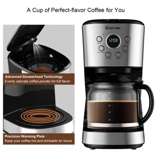 12-cup LCD Display Programmable Coffee Maker Brew Machine