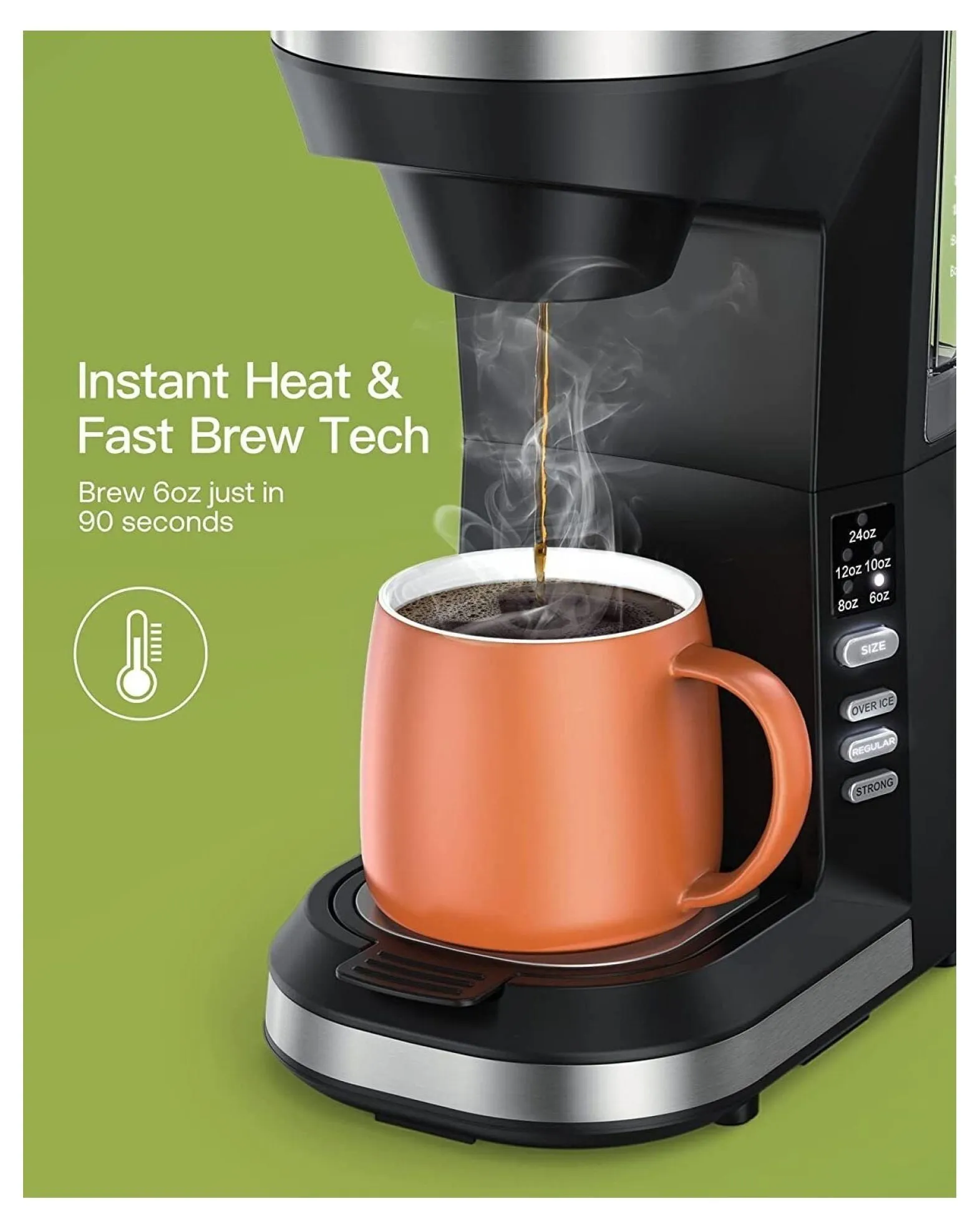 2 in 1 Hot and Iced Single Serve Coffee Maker for K Cups and Ground Coffee