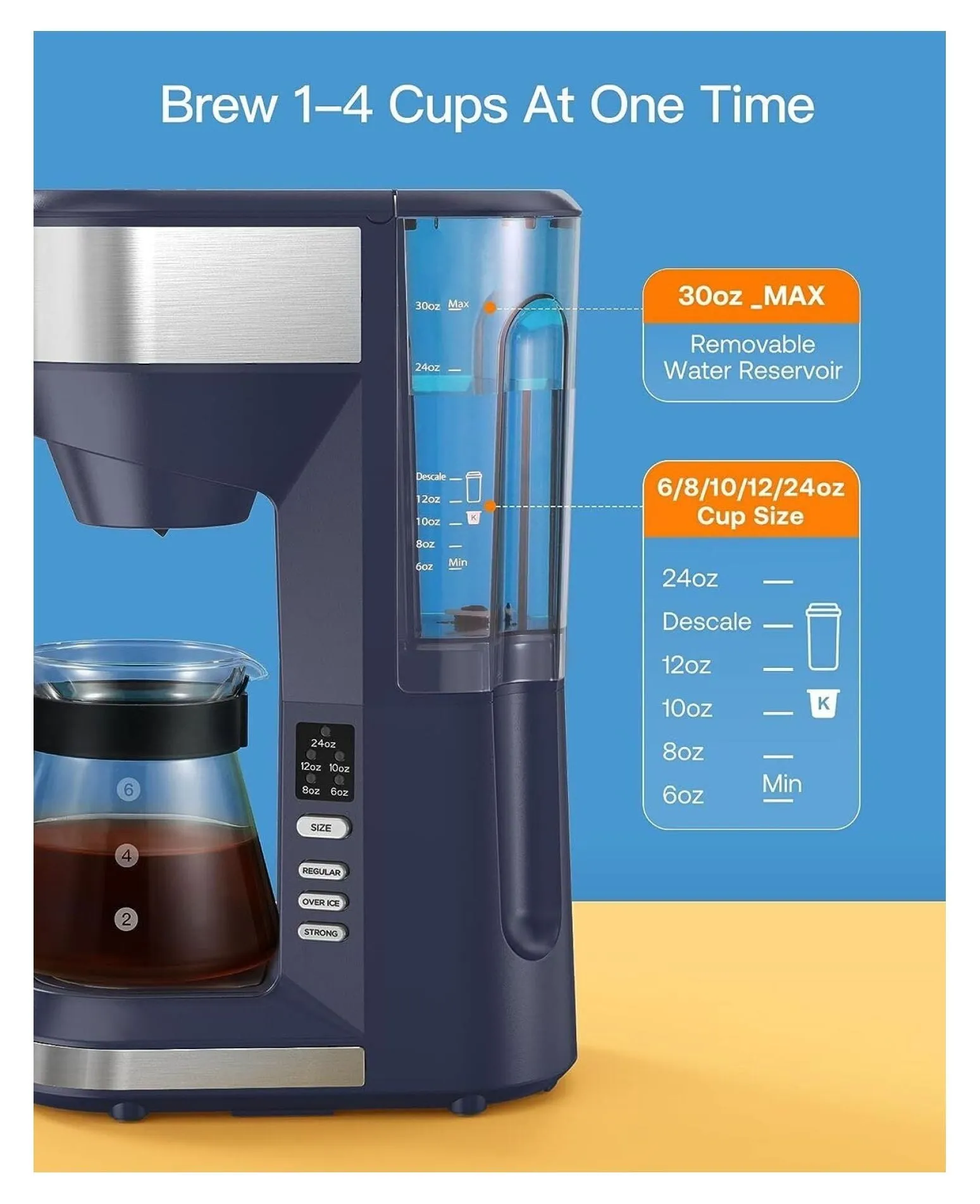 2 in 1 Hot and Iced Single Serve Coffee Maker for K Cups and Ground Coffee