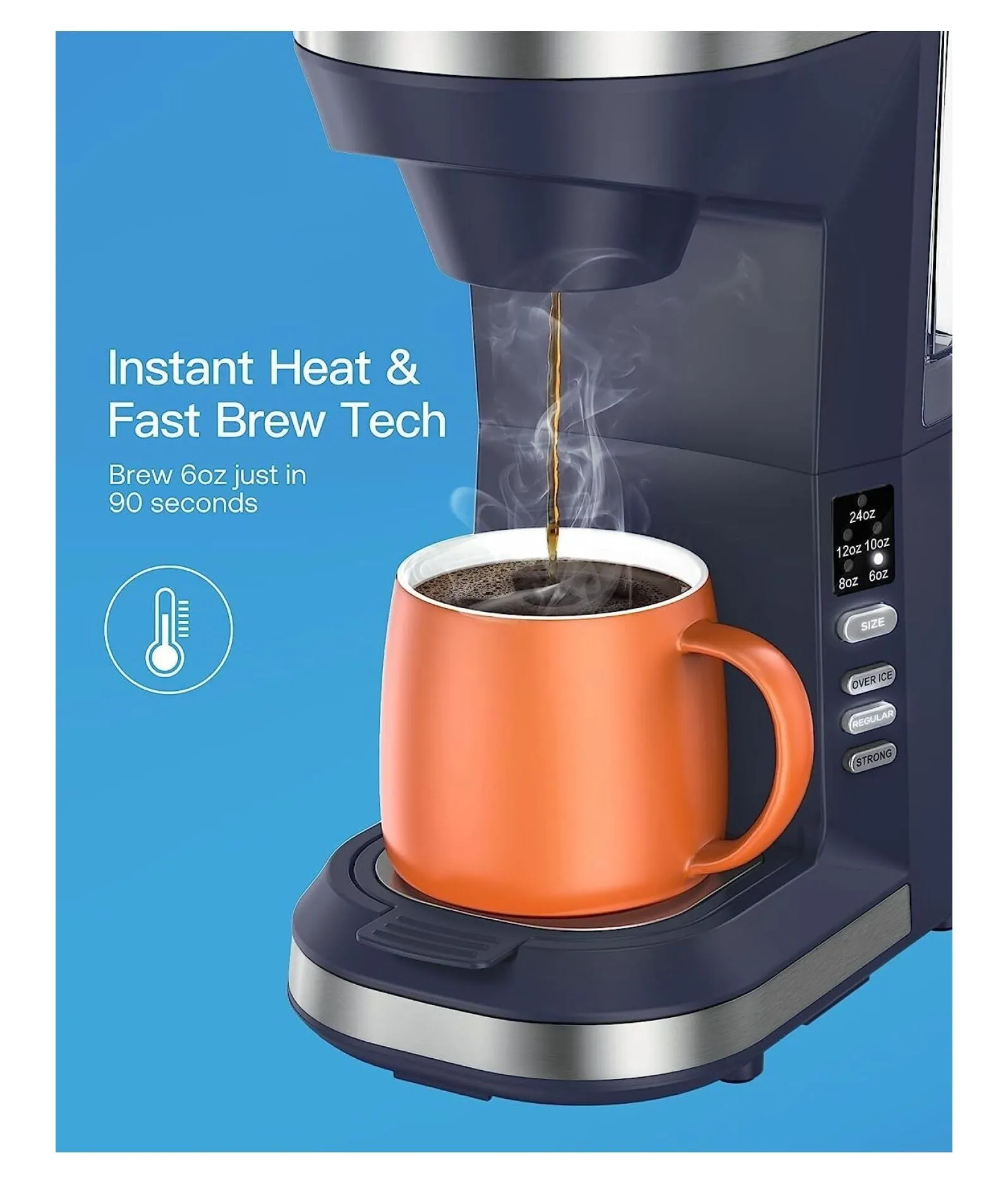 2 in 1 Hot and Iced Single Serve Coffee Maker for K Cups and Ground Coffee