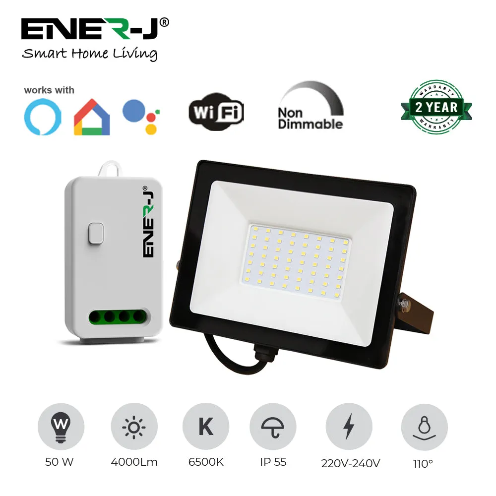 50W LED Floodlight Pre Wired with Eco Series 500W Non Dimmable RF WiFi Receiver APP Control Remotely or Voice Control