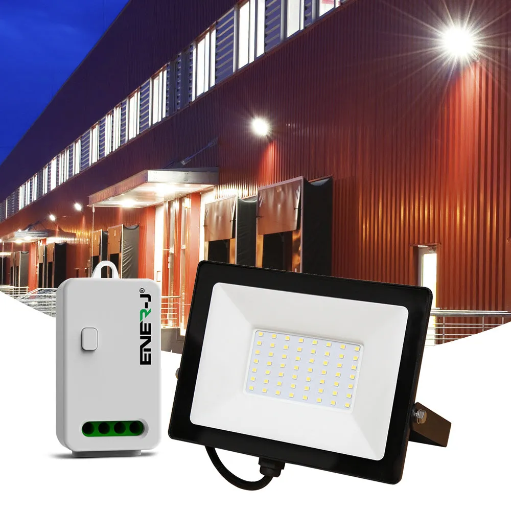 50W LED Floodlight Pre Wired with Eco Series 500W Non Dimmable RF WiFi Receiver APP Control Remotely or Voice Control