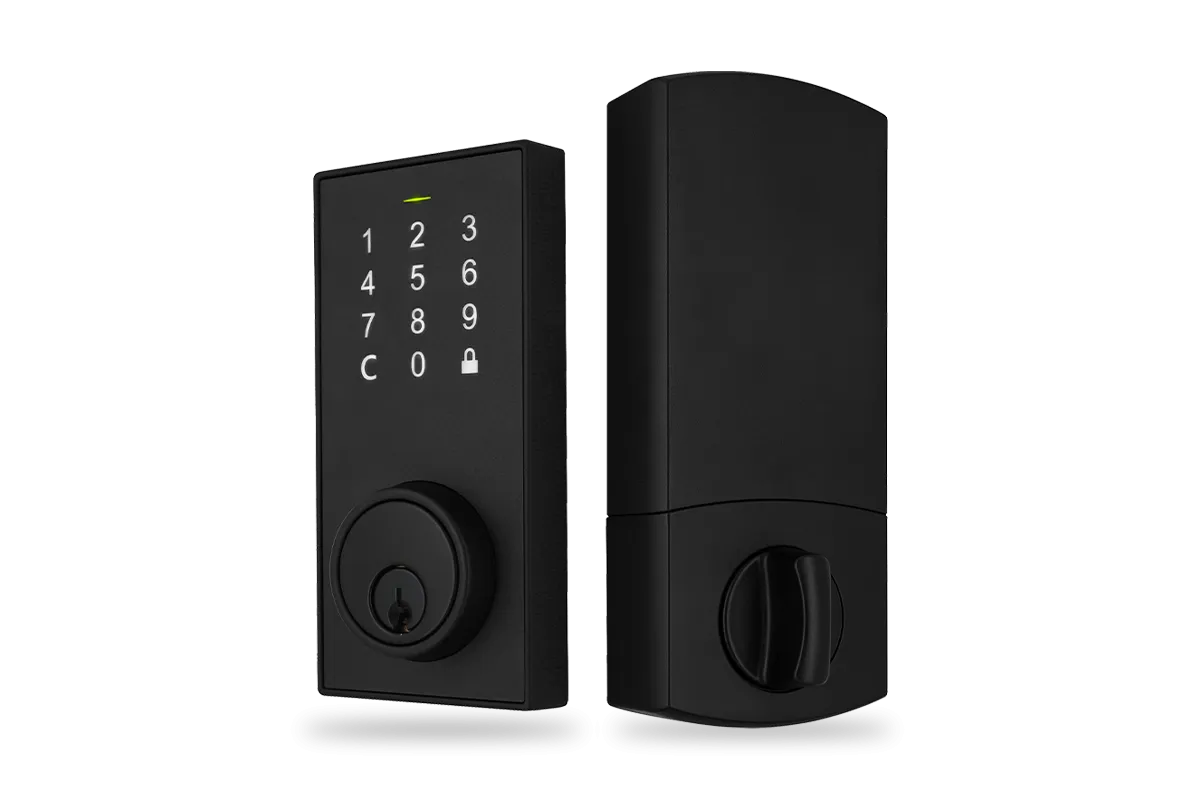 Bluetooth Deadbolt Smart Lock with Touchpad and App Control - Matte Black