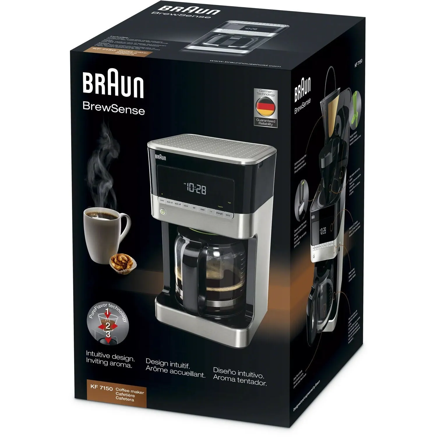 Braun Brew Sense 12-Cup Drip Coffee Maker in Black (KF7000BK)