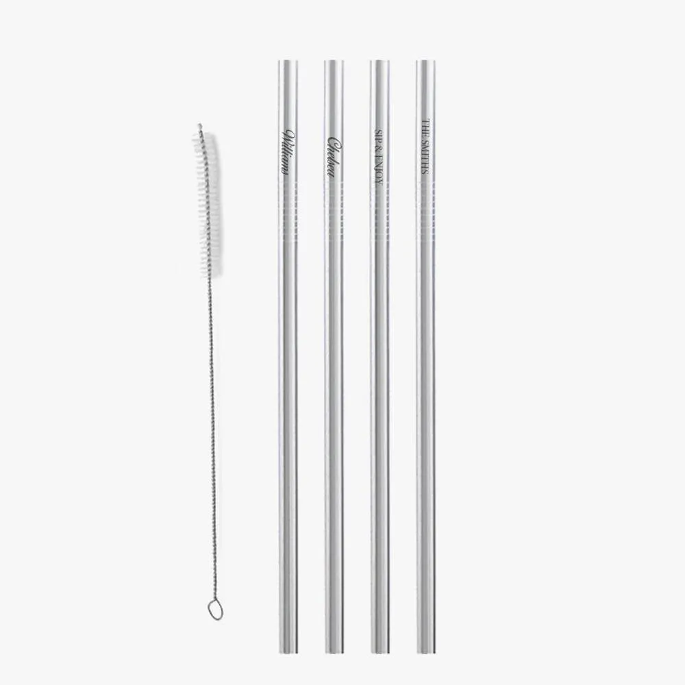 Custom Reusable Straight Stainless Steel Drinking Straws