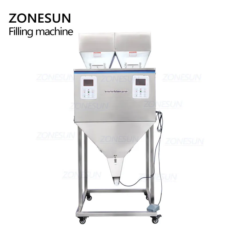 DL-5000D Semi-automatic Double Heads Powder Grains Granule Sachet Pouch Packing Filling Machine