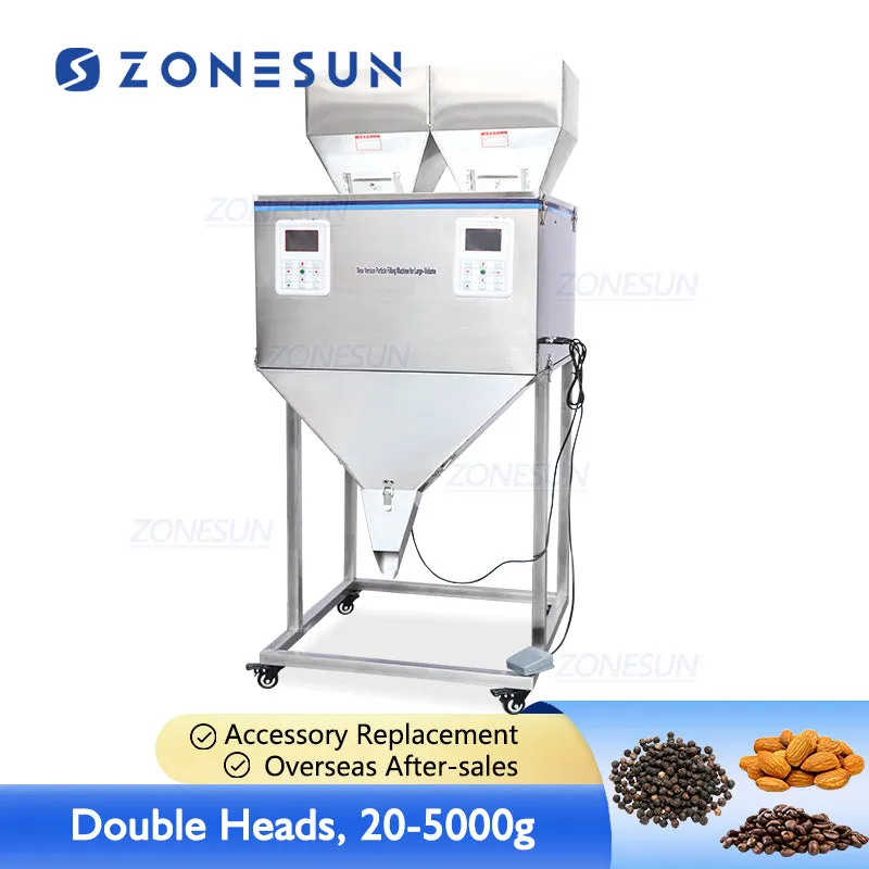 DL-5000D Semi-automatic Double Heads Powder Grains Granule Sachet Pouch Packing Filling Machine