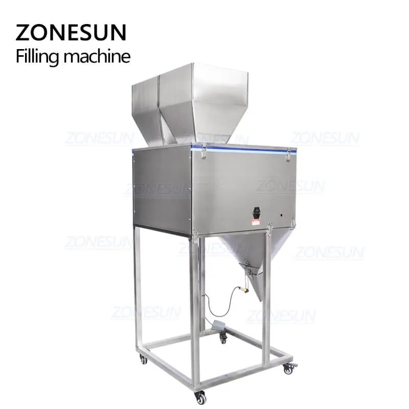 DL-5000D Semi-automatic Double Heads Powder Grains Granule Sachet Pouch Packing Filling Machine