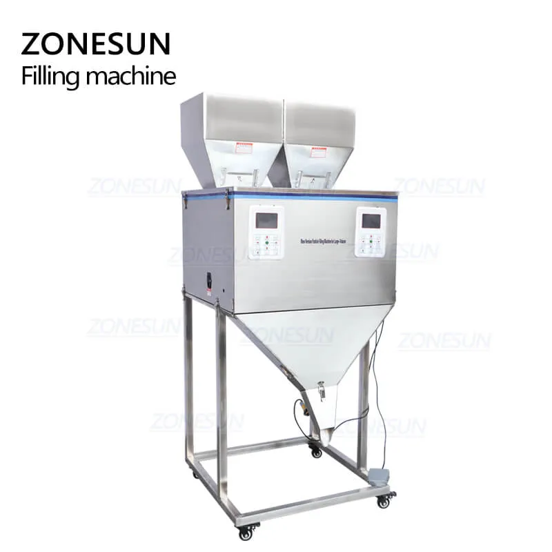 DL-5000D Semi-automatic Double Heads Powder Grains Granule Sachet Pouch Packing Filling Machine