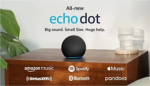 Echo Dot (5th Gen, 2022 release) | With bigger vibrant sound, helpful routines and Alexa | Charcoal