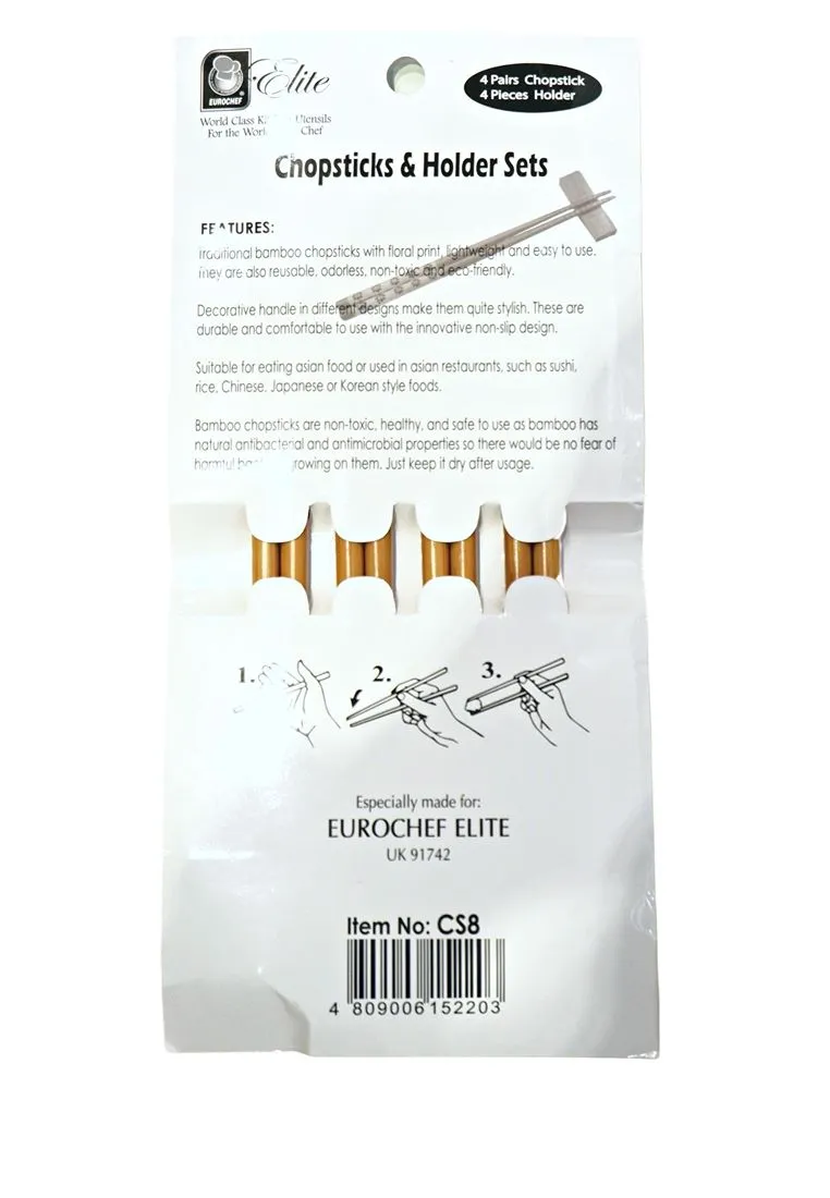 Eurochef Bamboo Chopstick Set with Holder