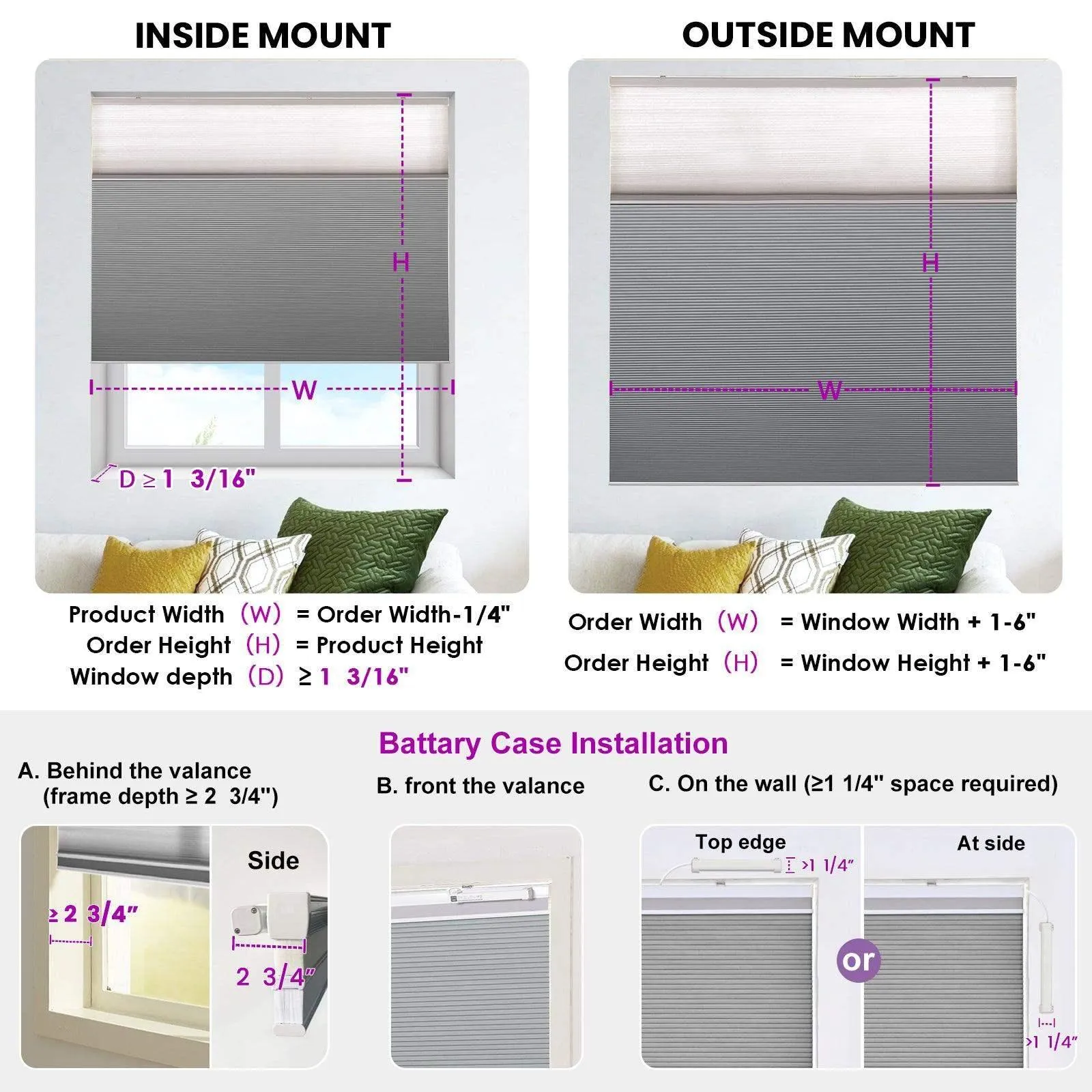 Graywind Motorized Day/Night Cellular Shades | Blackout Series | Customizable