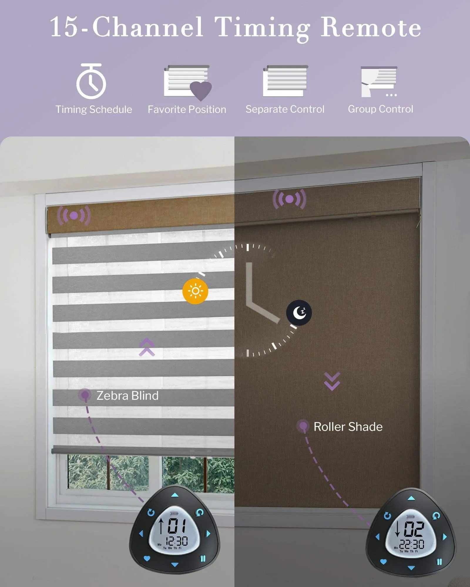 Graywind Motorized Dual Shades | Double Zebra Shades | Customizable