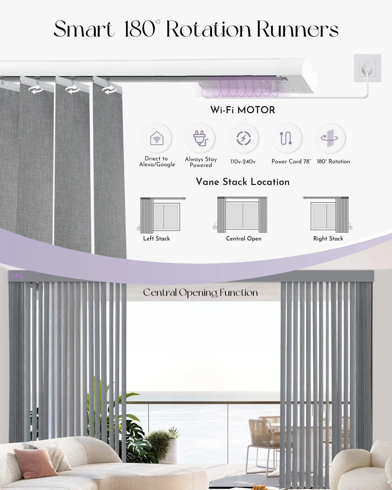 Graywind Smart Vertical Blinds | Light Filtering Waffle Series | Customizable