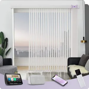 Graywind Smart Vertical Blinds | Light Filtering Waffle Series | Customizable