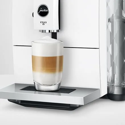 Jura ENA 8 Nordic White Compact Coffee Machine – Sleek, Multifunctional Espresso Maker for Home Baristas