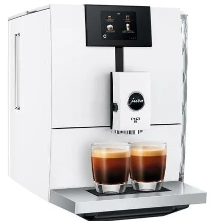 Jura ENA 8 Nordic White Compact Coffee Machine – Sleek, Multifunctional Espresso Maker for Home Baristas