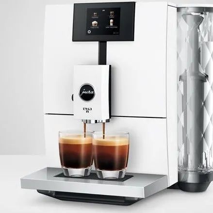 Jura ENA 8 Nordic White Compact Coffee Machine – Sleek, Multifunctional Espresso Maker for Home Baristas