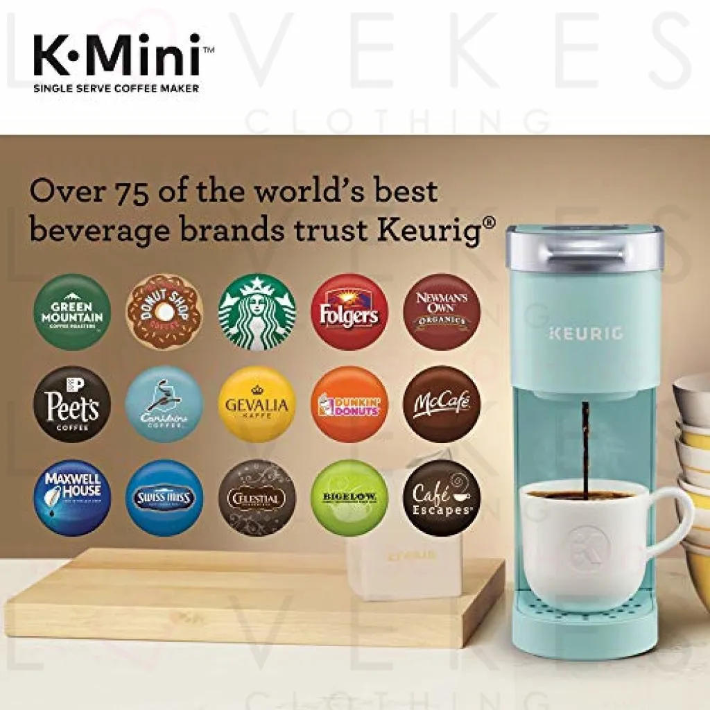 Keurig K-Mini Coffee Maker, Single Serve K-Cup Pod Coffee Brewer, 6 to 12 oz. Brew Sizes, Oasis