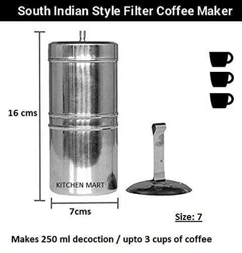 Kitchen Mart Stainless Steel Coffee Filter Size:7 (250ml) (3 Cups)