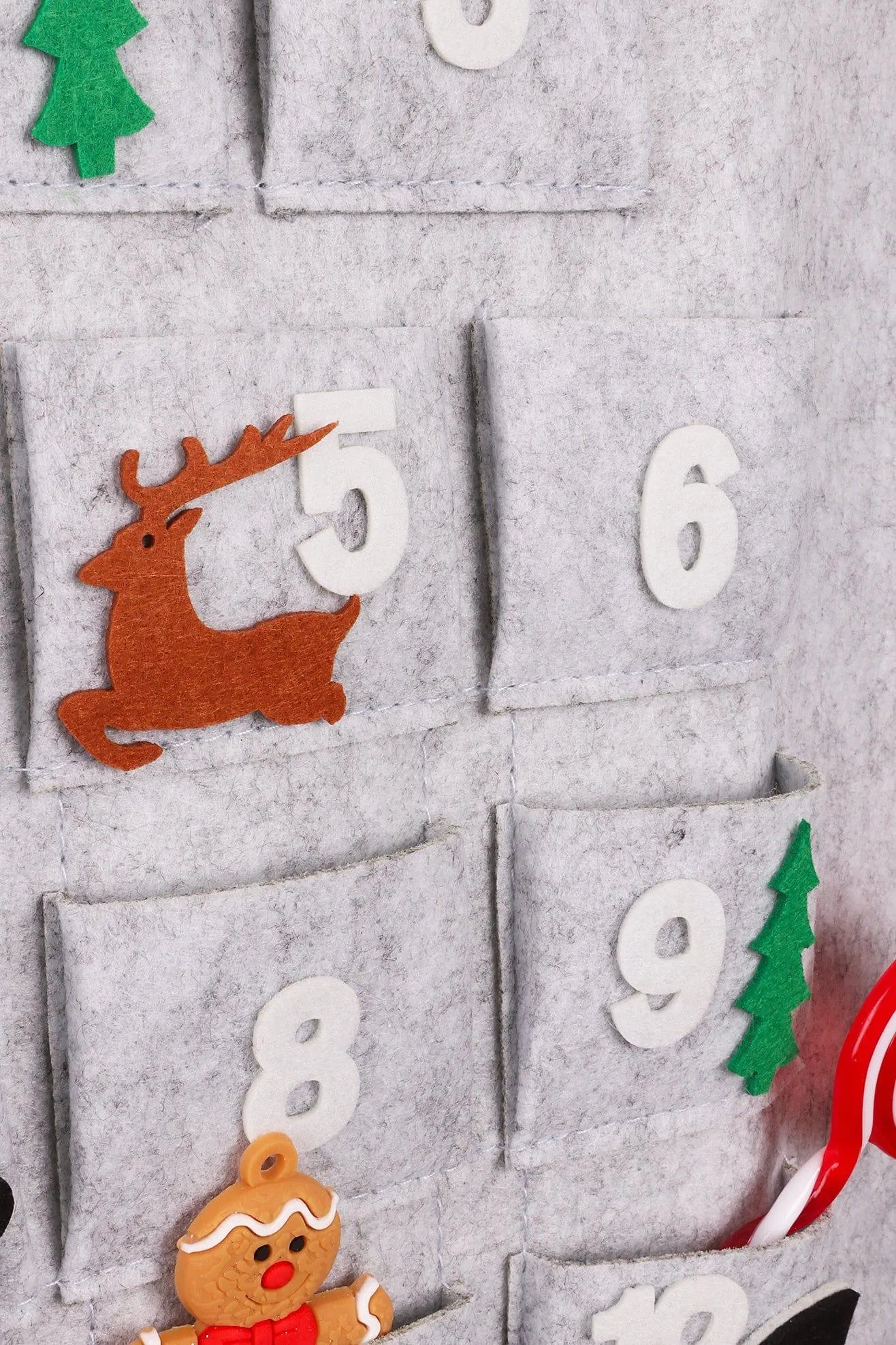 Large Grey Santa Reusable Advent Calendar