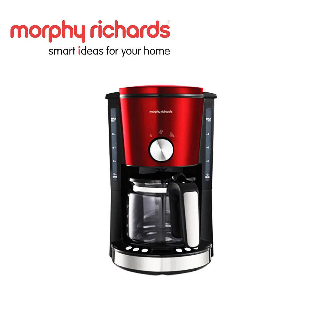 Morphy Richards Coffee Maker Drip Filter Digital Red 1.2L 1000W "Evoke"