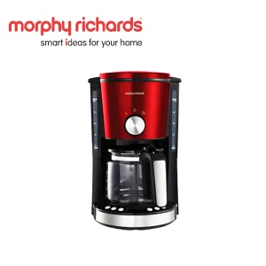 Morphy Richards Coffee Maker Drip Filter Digital Red 1.2L 1000W "Evoke"