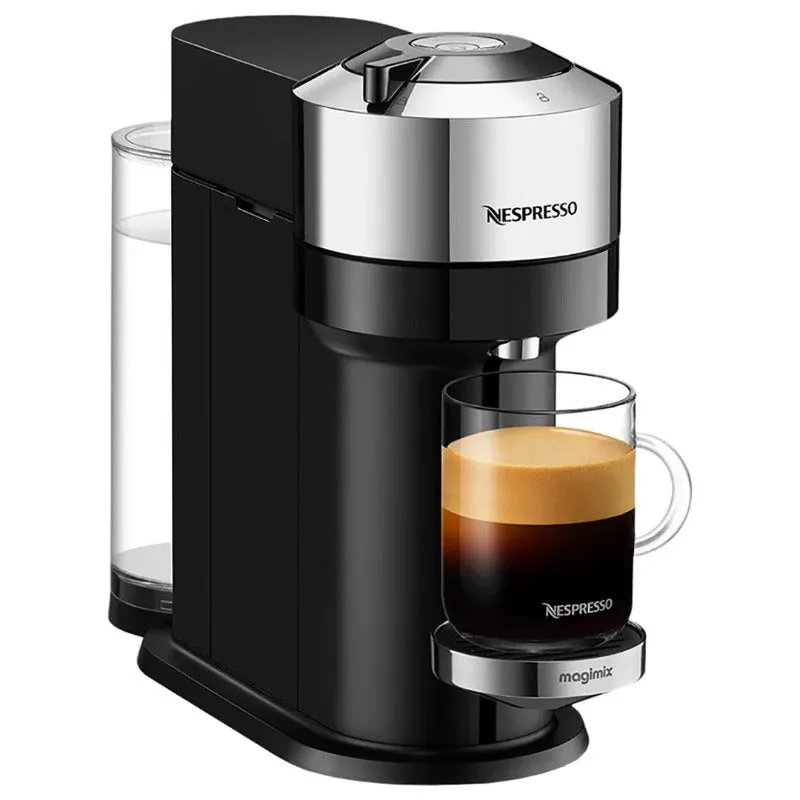 Nespresso Vertuo Next Deluxe Coffee Pod Machine Pure Chrome