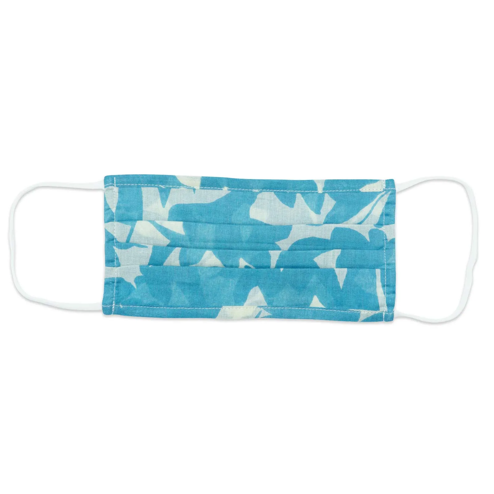 Protective Floella Blue Pleated Cotton Mask