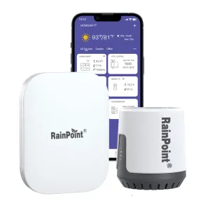 RainPoint Wireless Wi-Fi Digital Rain Gauge with Accurate Rainfall Monitoring via Smart Gateway Hub (included)- 2.4 GHz WiFi Only