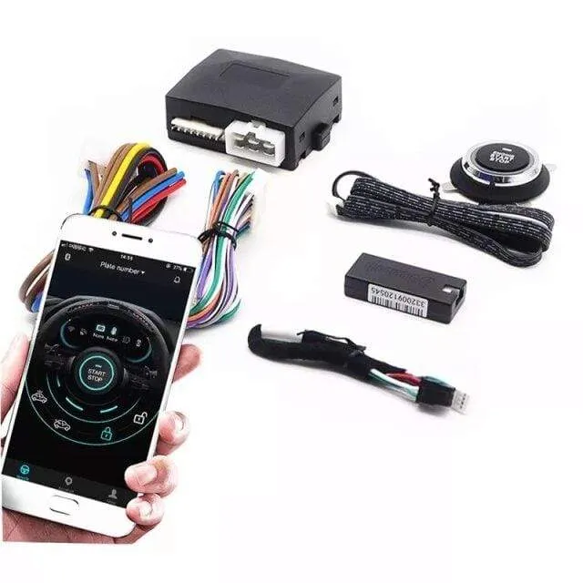 Remote Control Car Engine Start Stop Button Remotly Ignition System Autostart Central Locking Kit Ranged phone Keyless Entry