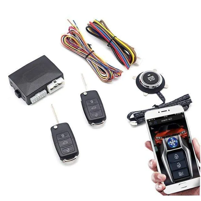 Remote Control Car Engine Start Stop Button Remotly Ignition System Autostart Central Locking Kit Ranged phone Keyless Entry