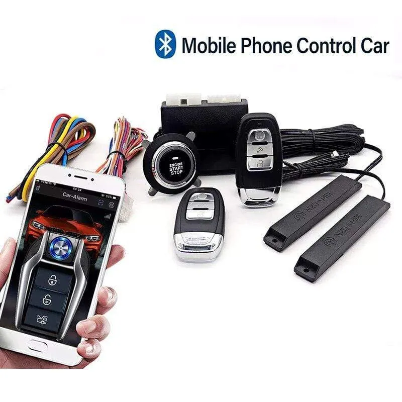 Remote Control Car Engine Start Stop Button Remotly Ignition System Autostart Central Locking Kit Ranged phone Keyless Entry