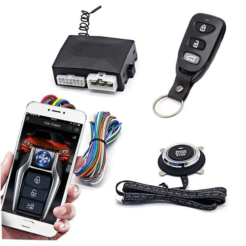 Remote Control Car Engine Start Stop Button Remotly Ignition System Autostart Central Locking Kit Ranged phone Keyless Entry