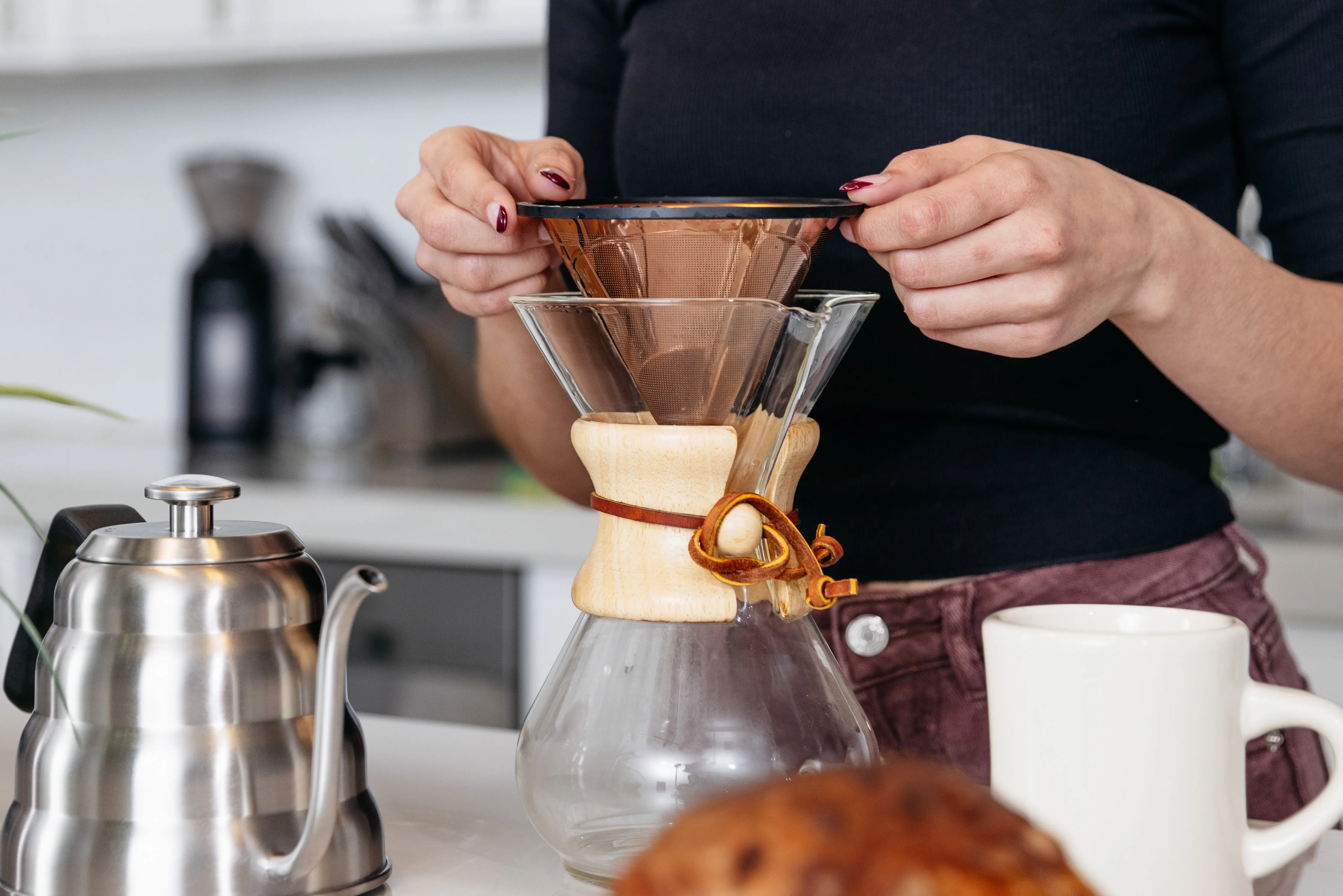 Reusable Pour Over Coffee Filter for Chemex and Hario V60 (Copper) by Barista Warrior