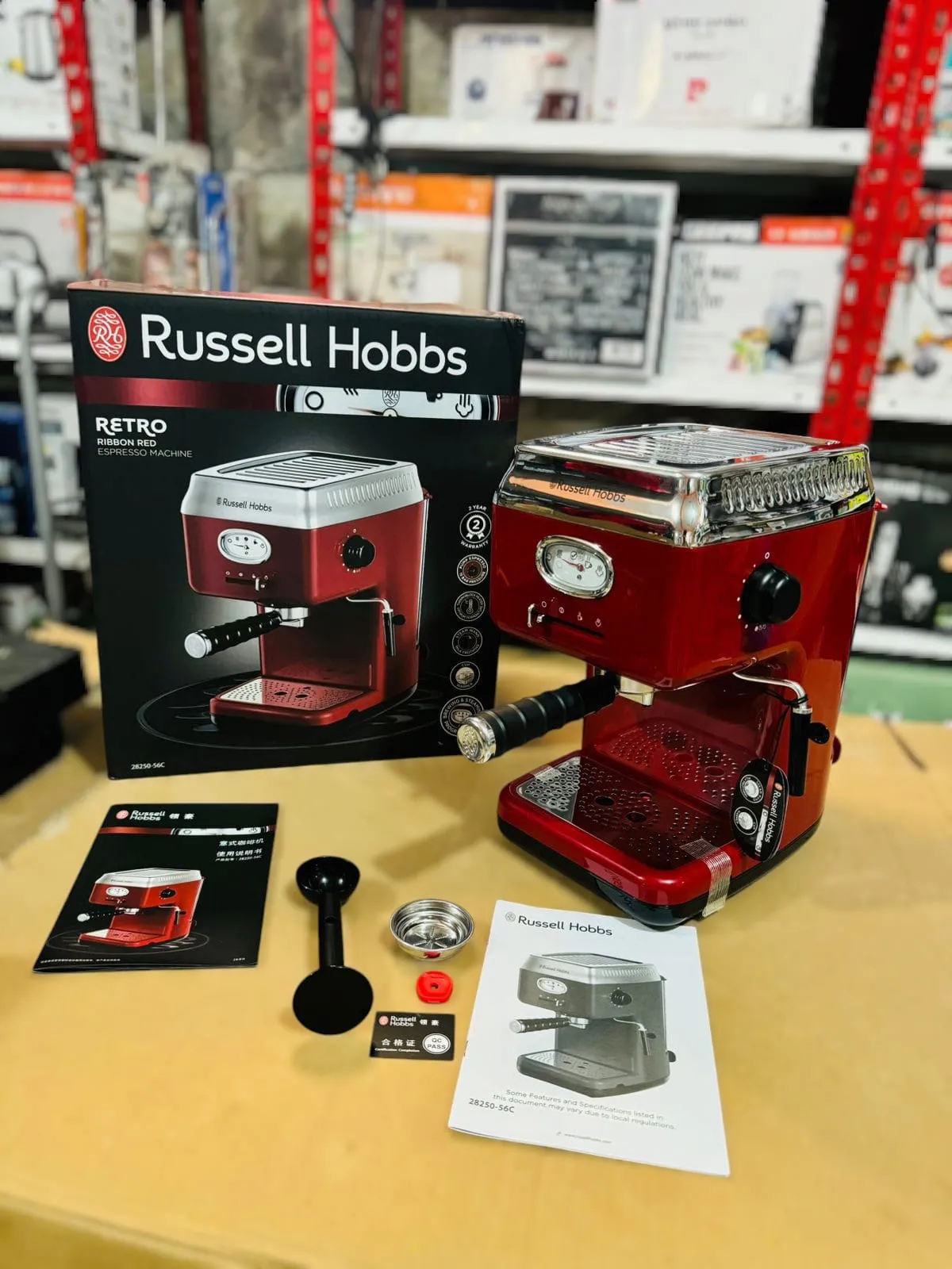 Russell Hobbs Retro Espresso Coffee Machine 28250-56