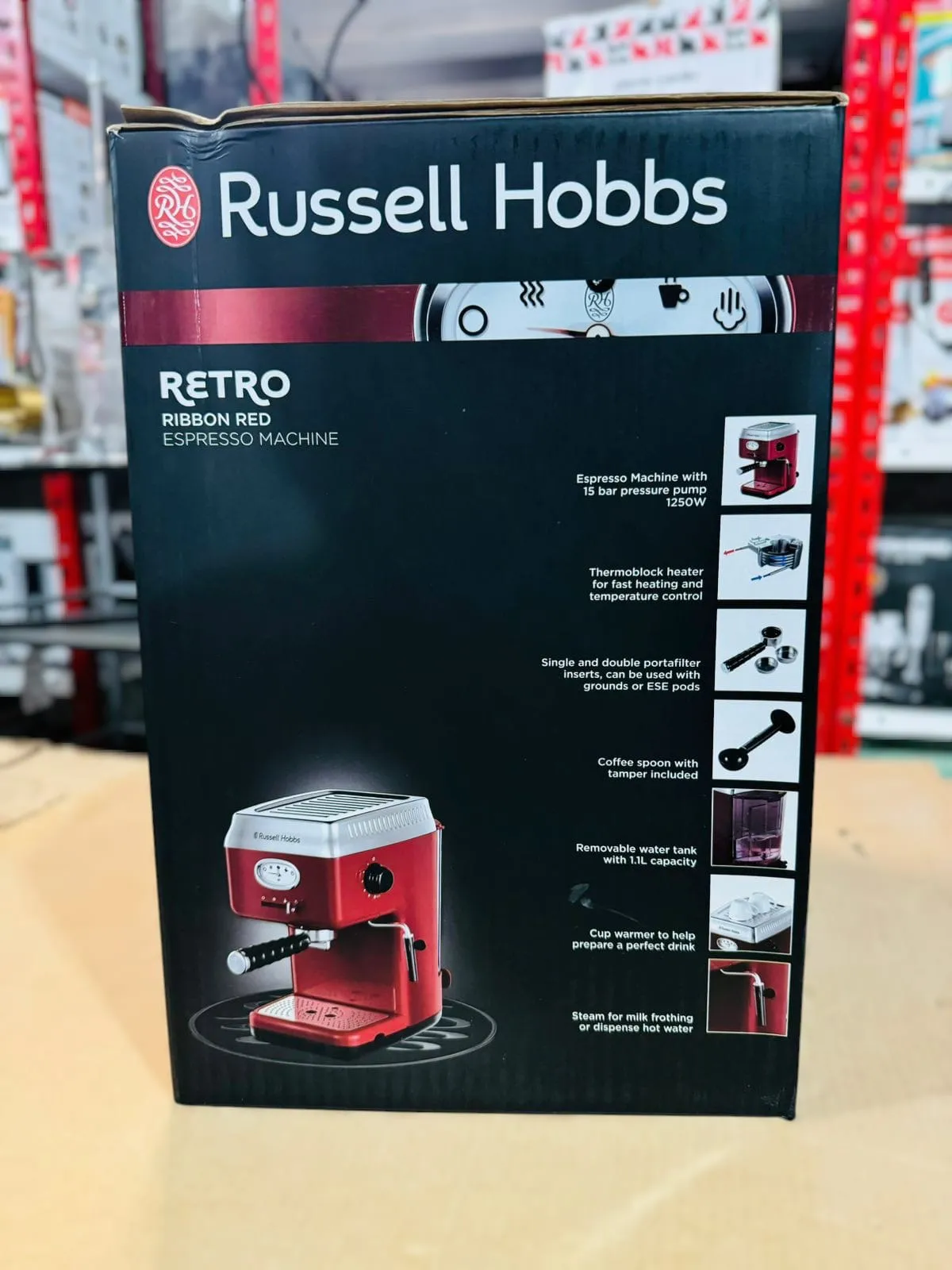 Russell Hobbs Retro Espresso Coffee Machine 28250-56