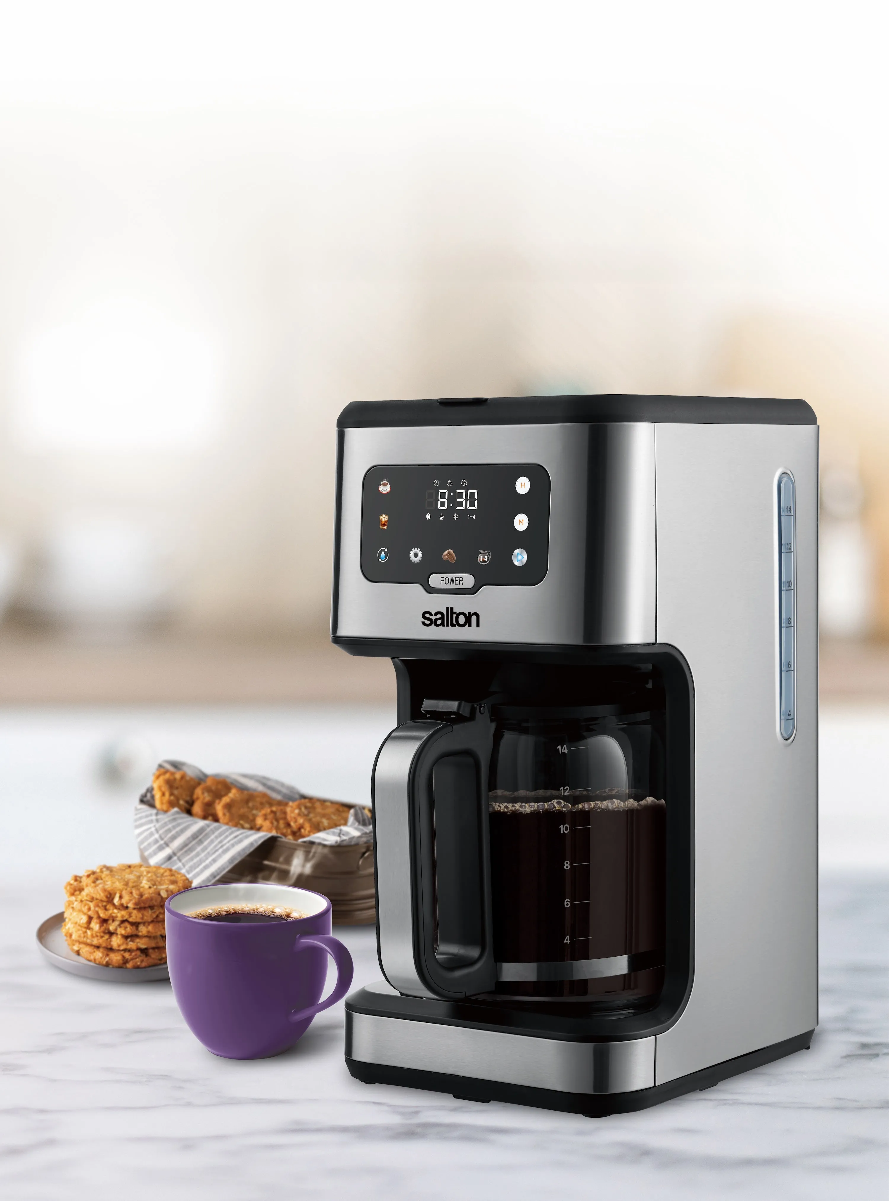 Salton Stainless Steel Digital Coffee Maker - 14 Cup