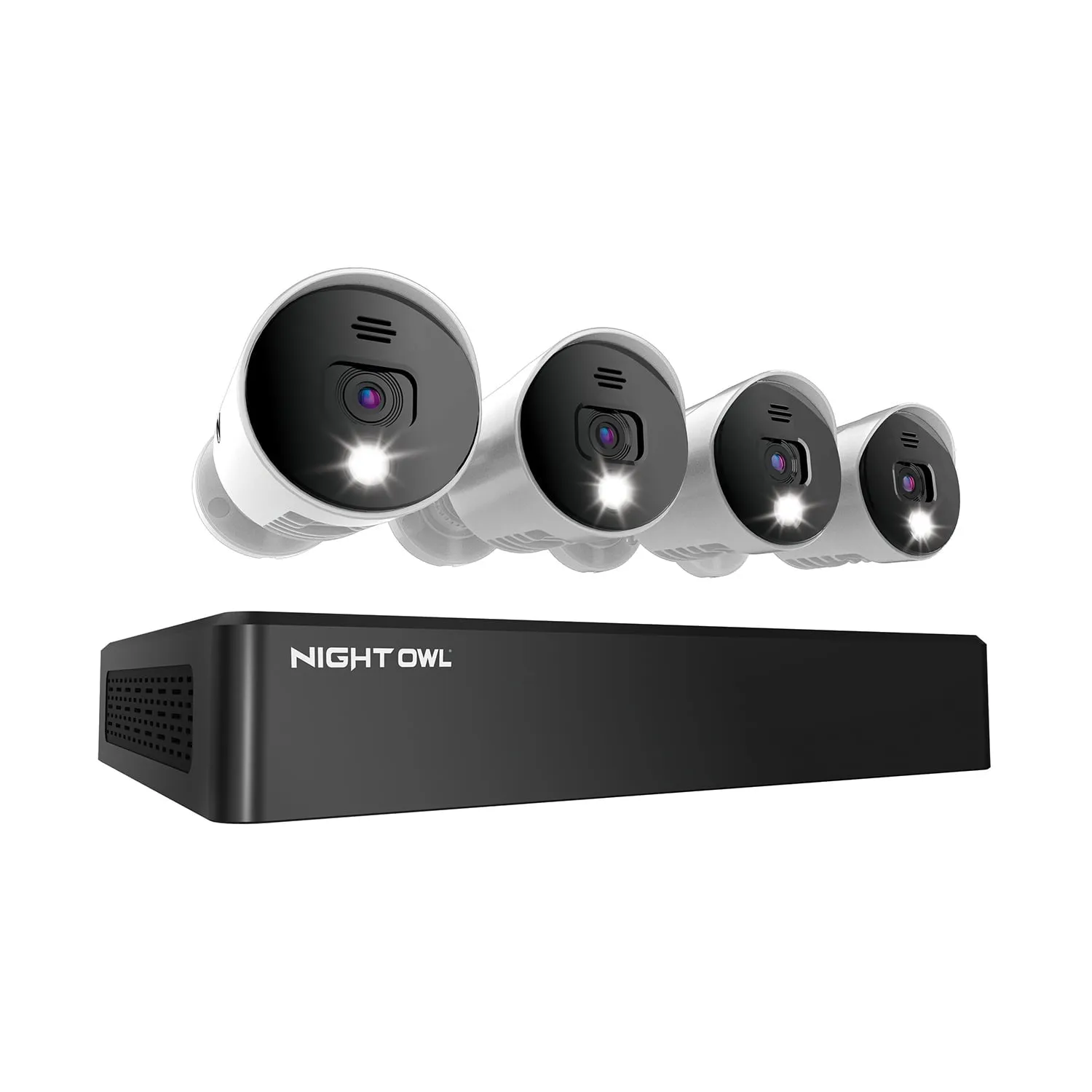 Security Camera System CCTV, 8 Channel Bluetooth DVR with 1TB Hard Drive, 4 Wired 4K Ultra HD Spotlight, Audio Enabled with Night Vision