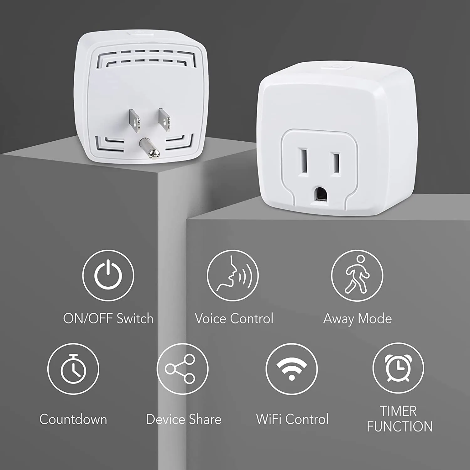 Smart WiFi Plug Mini 15A Outlet Compatible Function ETL 2-Pack BN-LINK