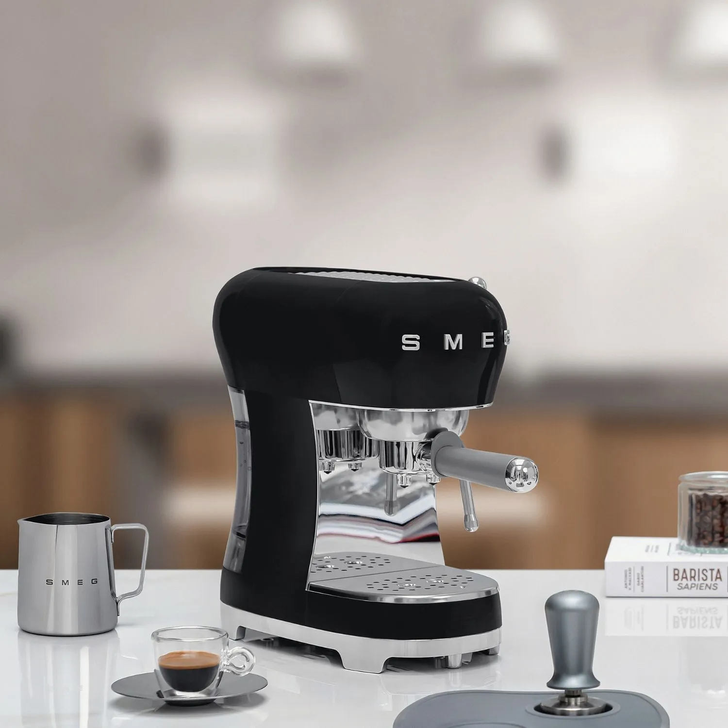 Smeg Manual Espresso Coffee Machine #ECF02BLUS - Black