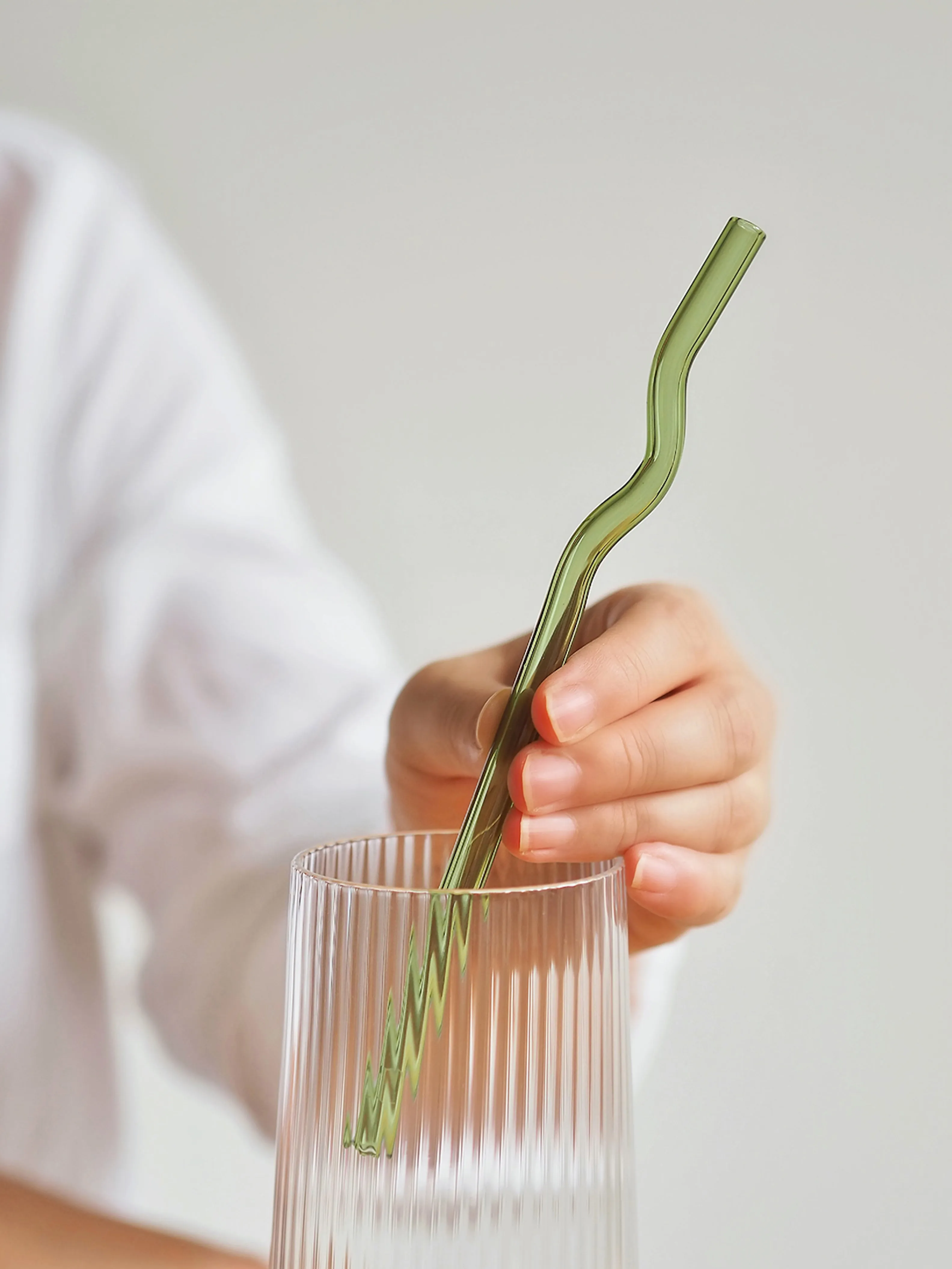 Squiggle Glass Straws | Set of 6