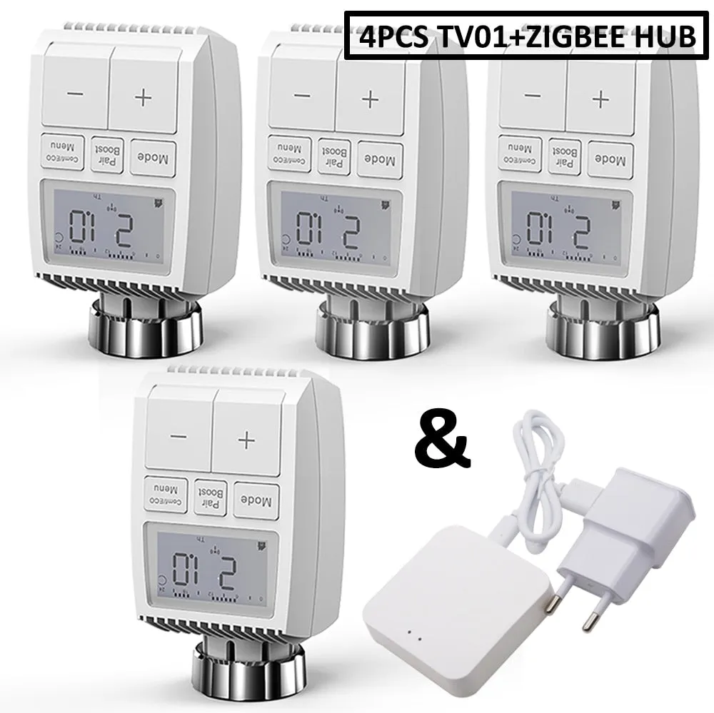 ZigBee3.0 Smart WIFI Thermostatic Radiator Valve Actuator TRV Programmable Temperature Controller Alexa Tuya Google Assistant