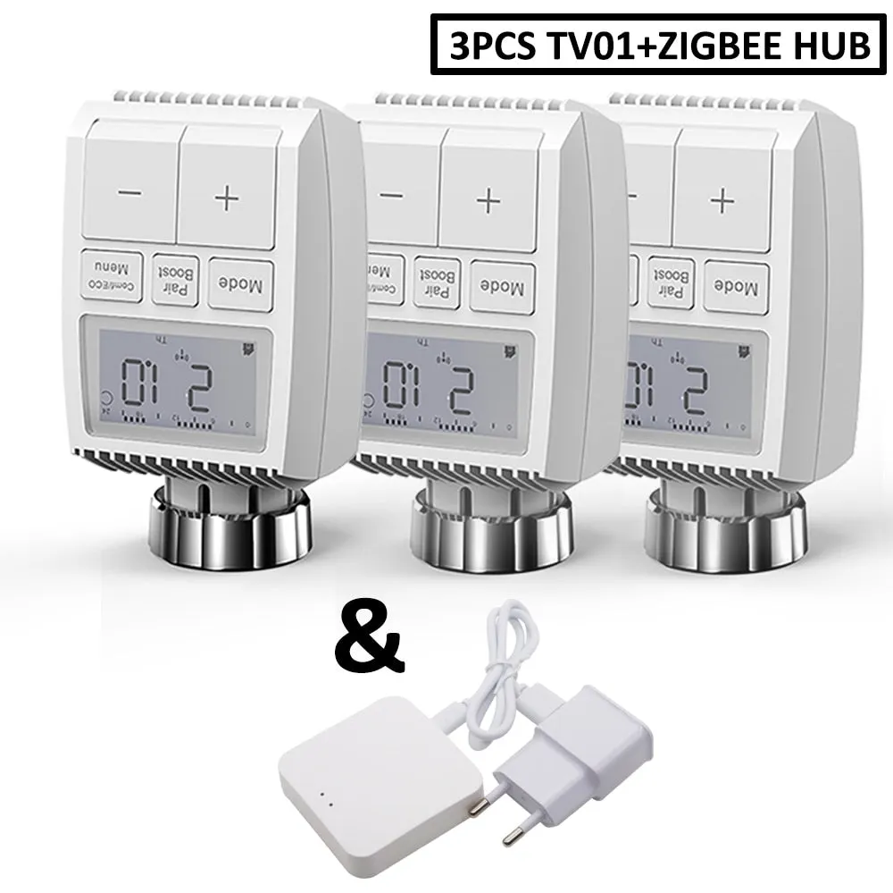 ZigBee3.0 Smart WIFI Thermostatic Radiator Valve Actuator TRV Programmable Temperature Controller Alexa Tuya Google Assistant