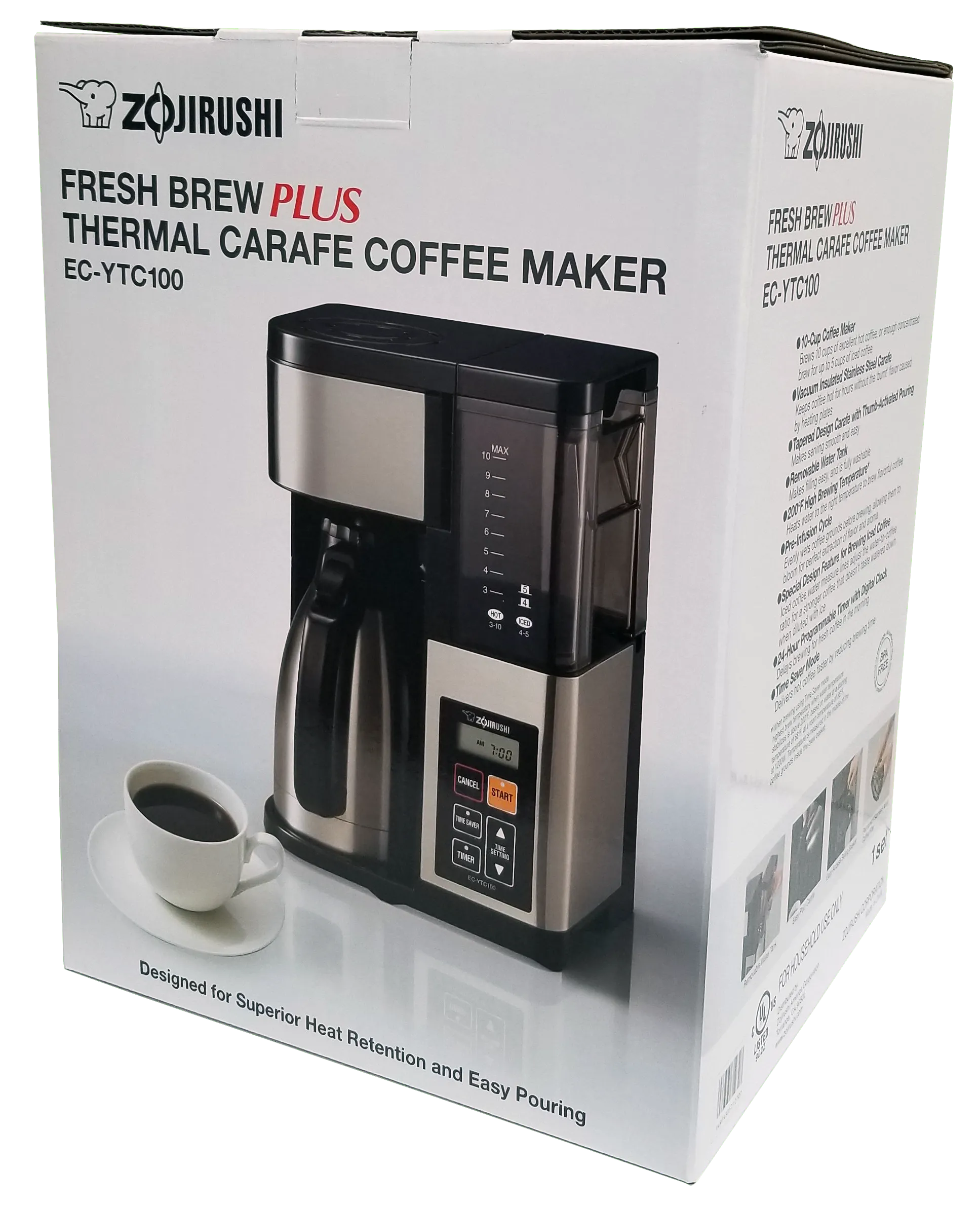 Zojirushi Fresh Brew Plus II Thermal Carafe Coffee Maker EC-YTC100