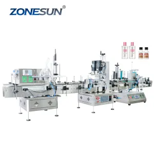 ZONESUN ZS-FAL180C4 Automatic Desktop Small Glass Bottle Essential Oil Filling Capping Labeling Machine