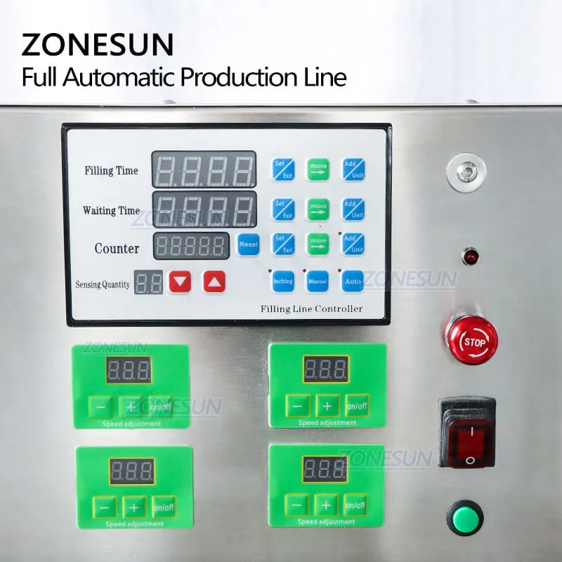 ZONESUN ZS-FAL180C4 Automatic Desktop Small Glass Bottle Essential Oil Filling Capping Labeling Machine