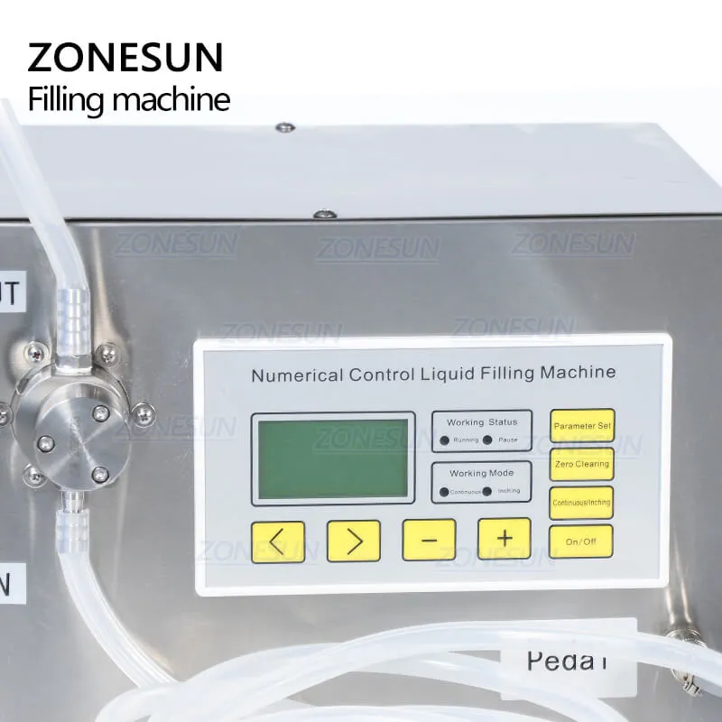 ZONESUN ZS-MP251W Magnetic Pump Beverage Juice Essential Oil Ink Liquid Bottle Filling Weighing Machine