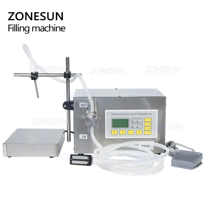 ZONESUN ZS-MP251W Magnetic Pump Beverage Juice Essential Oil Ink Liquid Bottle Filling Weighing Machine