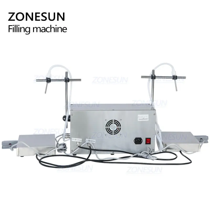 ZONESUN ZS-PP532W 2 Heads Peristaltic Pump Liquid Filling Machine For Perfume Essential Oil